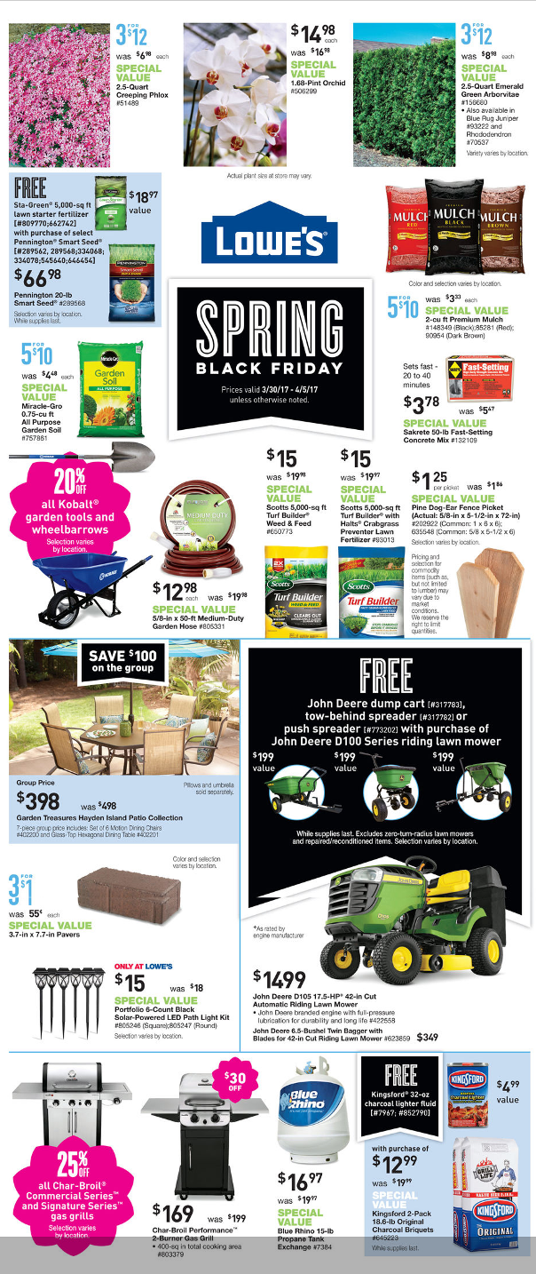 Lowes Spring Black Friday 2018 Ads, Deals and Sales
